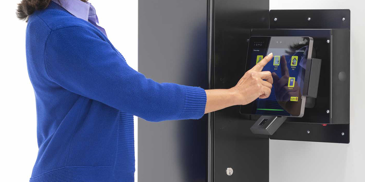 Woman using HandyTrac key control system