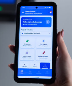 Reports via HandyTrac app linked to electronic key cabinet. Allows easy access to key map during power outage.