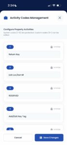 Activity Codes on the HandyTrac App